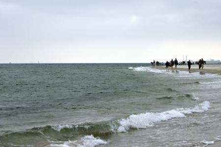 People walking on the beach