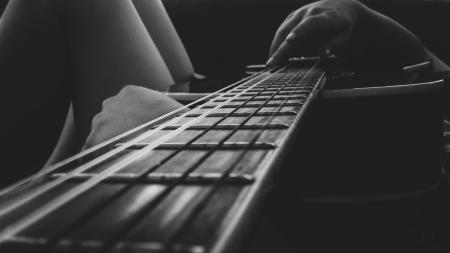 Person Holding an Acoustic Guitar