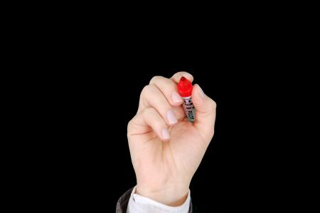 Person Holding Red Marker