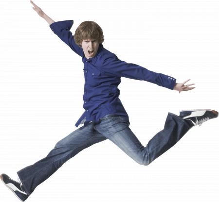 Young jumping man