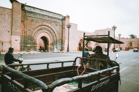 Person Riding Auto Rickshaw