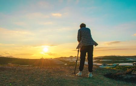 Person Standing during Golden Hour