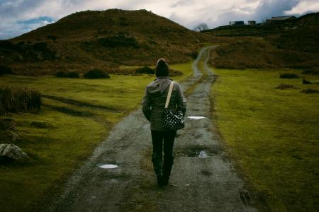 Person Standing in Pathway