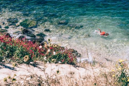 Person Swimming on the Beach Photography