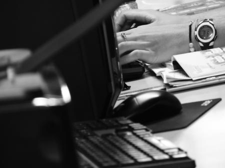 Person Typing on the Computer