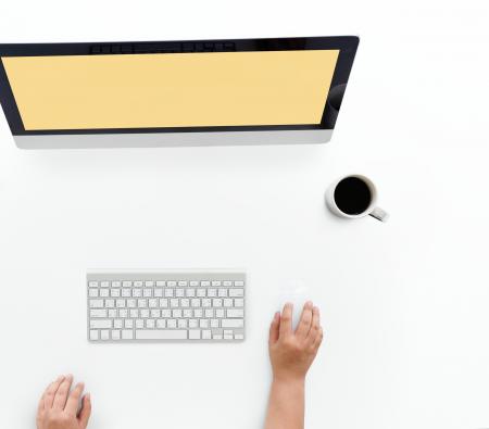 Person Using Apple Magic Mouse and Wireless Keyboard