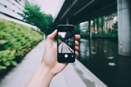 Person Using Camera of Space Grey Iphone 6