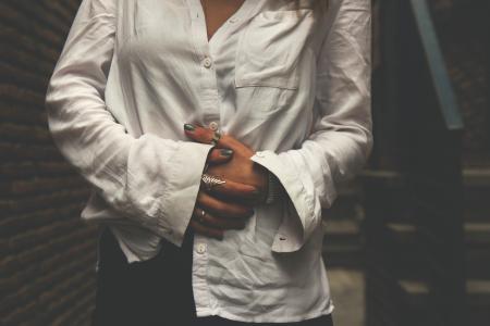 Person Wearing White Dress Shirt