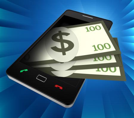 Phone Dollars Indicates World Wide Web And Banking