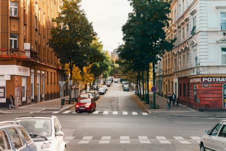 Photo of Roadway Cross Between Buildings