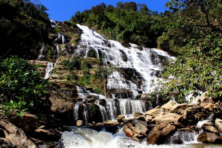 Photo of Waterfalls on Rock Cliff