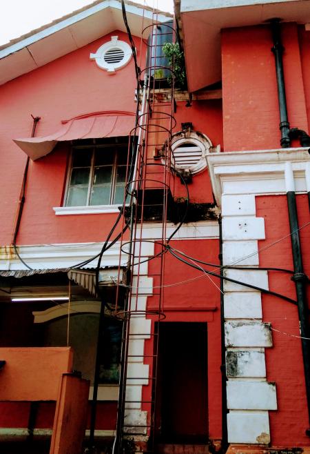 Photo of White and Red Concrete House