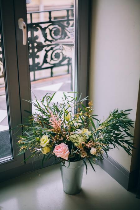 Photography of Bouquet of Flowers in Gray Vase