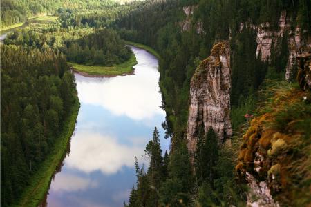 Photography of Mountain and River