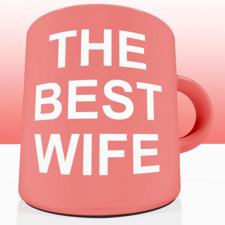 Pink Best Wife Mug Showing A Loving Partener