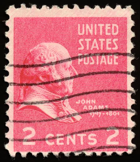 Pink John Adams Stamp