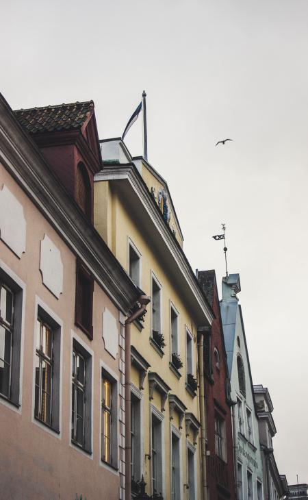 Pink, Yellow, and Red Painted Buildings