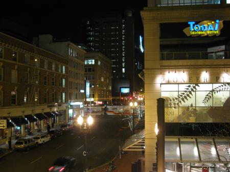 Pioneer Place in Portland at night