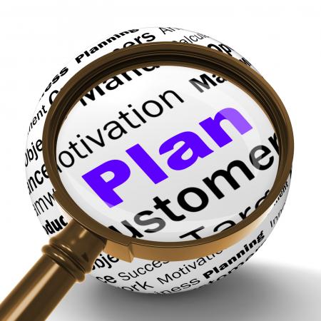 Plan Magnifier Definition Means Planning Or Objective Managing