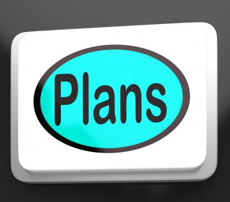 Plans Button Shows Objectives Planning And Organizing