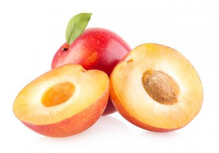 Plums isolated on white background