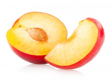 Plums isolated on white background