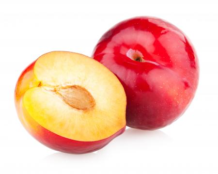 Plums isolated on white background