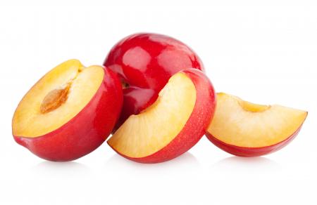 Plums isolated on white background
