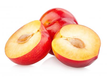 Plums isolated on white background