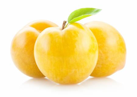 Plums isolated on white background