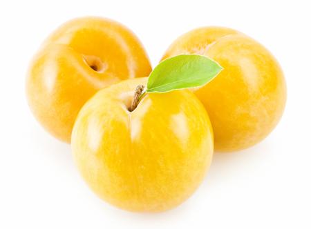 Plums isolated on white background