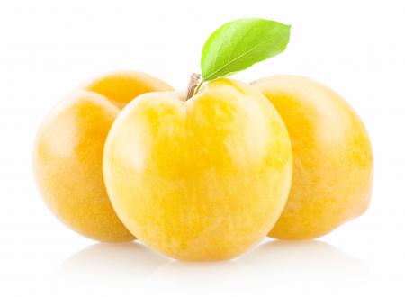 Plums isolated on white background
