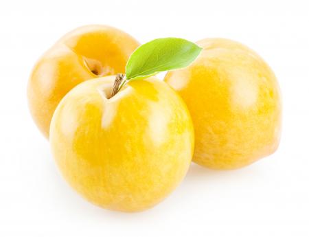 Plums isolated on white background