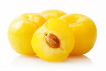 Plums isolated on white background