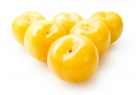 Plums isolated on white background