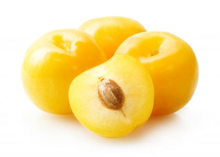 Plums isolated on white background