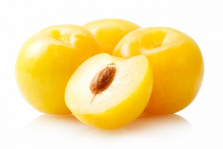 Plums isolated on white background