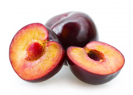 Plums isolated on white background