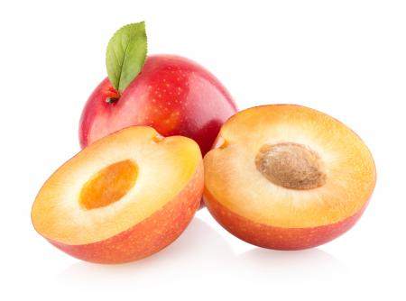 Plums isolated on white background