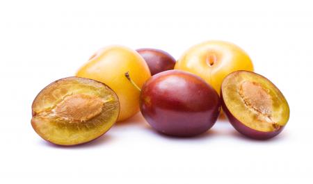 Plums isolated on white background