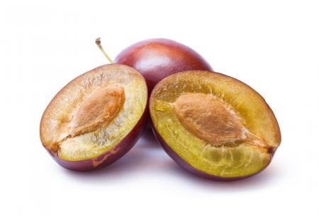 Plums isolated on white background