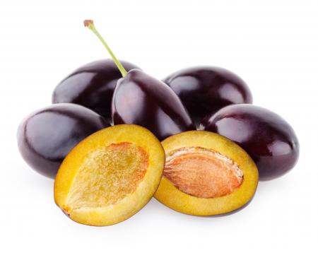 Plums isolated on white background
