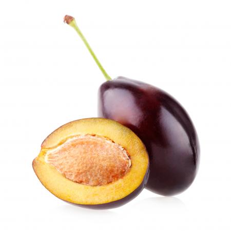 Plums isolated on white background