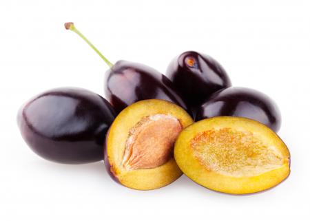 Plums isolated on white background