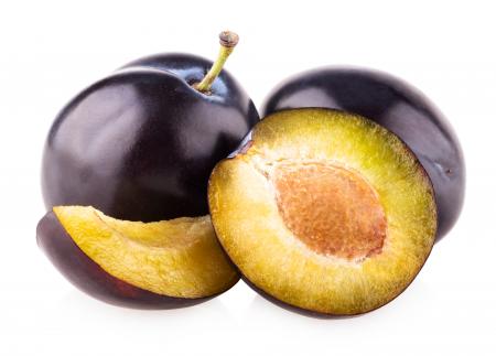 Plums isolated on white background