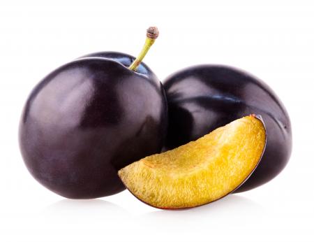 Plums isolated on white background