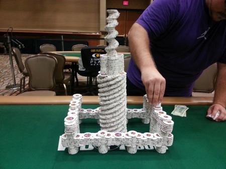 Poker chip stacks