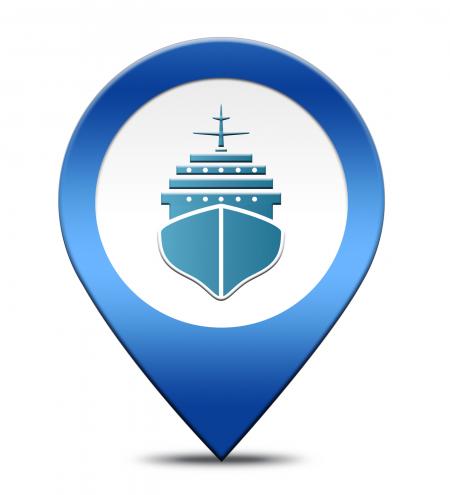 Port Location Represents Cruise Liner And Harbor