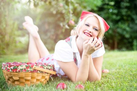 Posing With the Apple Basket