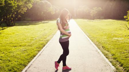 Pregnant Woman on the Route